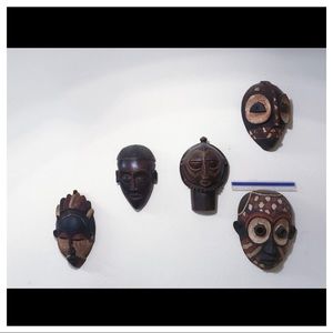 Authentic African wood decor face masks
